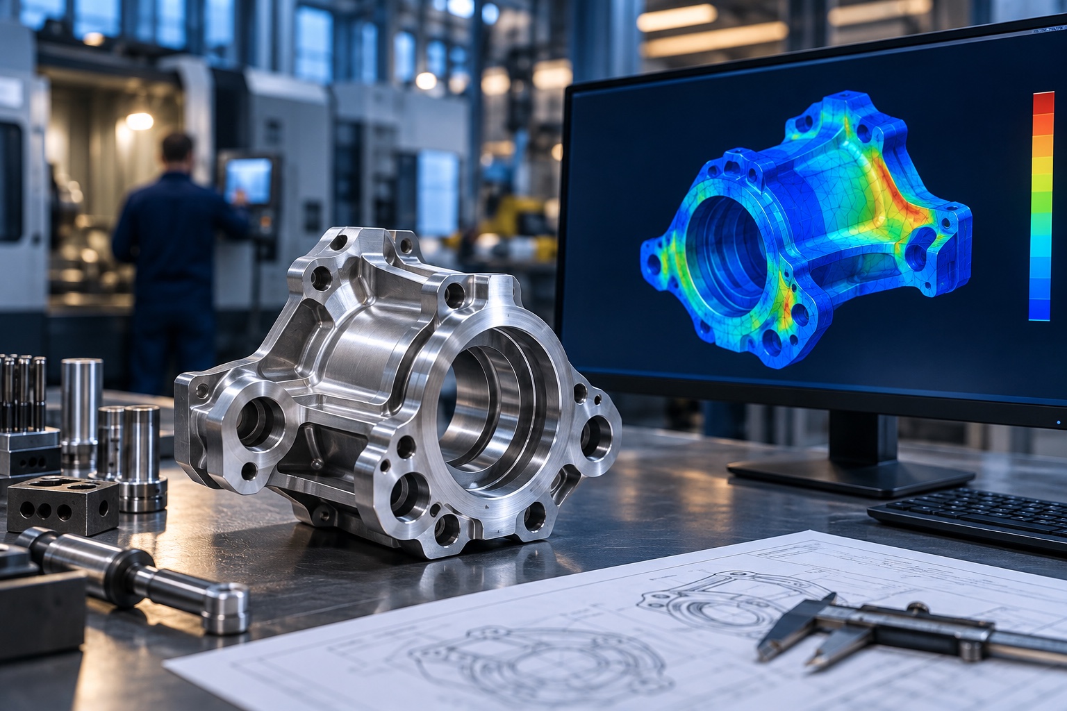 Engineering simulation of a manufactured metal part